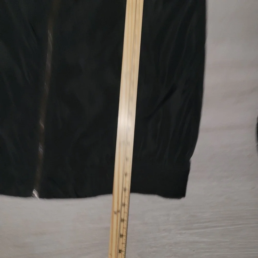 BE COOL Black Long Bomber Jacket Womens Zip Front Casual Outerwear M lightweight